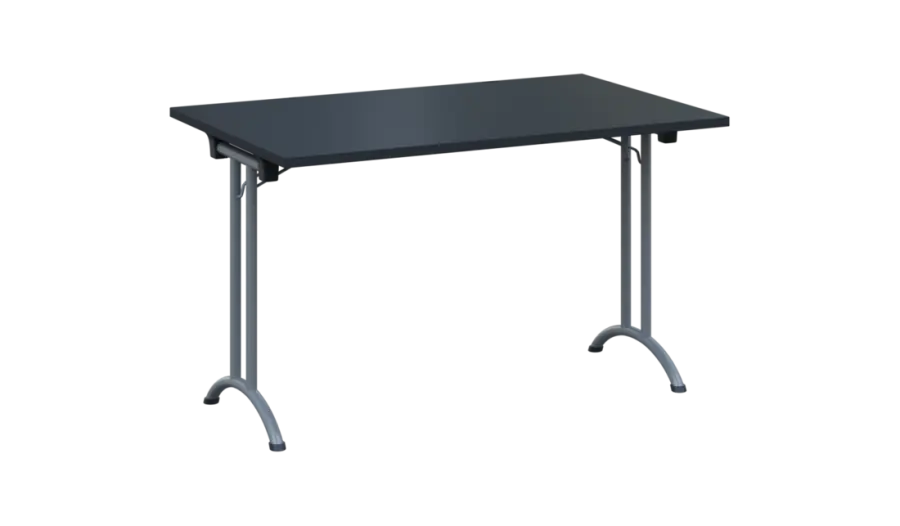 SLA 125 lak skládací jednací stůl 1250x800, deska 25 mm, podnož stříbrný lak, deska antracit